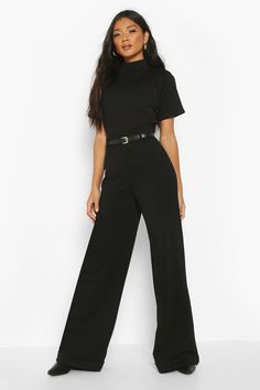 Spot Pop Fashion Wide pants outfit, Black wide leg trousers, Wide leg Black Trousers Outfit Classy, Wide Leg Pants Outfit Dressy, Wide Leg Black Pants Outfit, Pants Outfit Dressy, Black Trousers Outfit, Wide Pants Outfit, Pants Outfit Work, Black Wide Leg Jeans, Black Pants Outfit