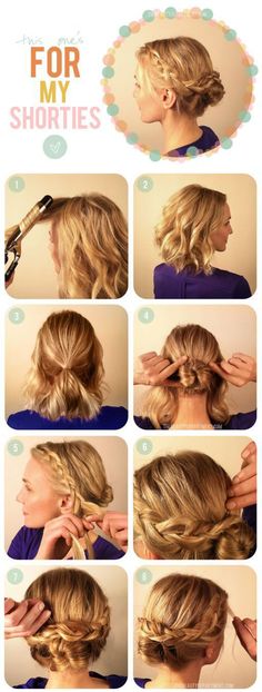 15 Cute, Easy Hairstyle Tutorials For Medium-Length Hair | Gurl.com Hair Tutorials Easy, Short Hair Tutorial, Skirt Maxi, Short Hairstyle, Short Hair Updo, French Braid