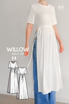 New! Willow T-Shirt Dress Pattern Shirt Dress Pattern, Sewing Projects Clothes, Diy Vetement, Diy Sewing Clothes, Clothes Sewing Patterns, Shirt Dress Style, Diy Blouse, Fashion Blouse Design, Fashion Blouse