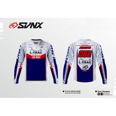 the long sleeved jersey is designed to look like it has been worn in different colors