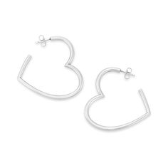 Sometimes, it's best to speak from the heart. These sterling silver hoops do that for you with a classic heart shape that gives you or your loved one an artful and meaningful accent. Bee Studs, Knot Studs, James Avery, Flower Studs, Sterling Silver Hoops, Gold Hoops, 925 Sterling Silver Earrings, Silver Hoops, Silver Hoop Earrings