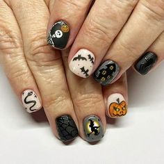 French Designs, Halloween Nails Easy, Gel Manicures, Short Fake Nails, Nails Press, Nails For Women