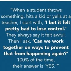 a blue background with text that reads, when a student throws something, his kid or yes