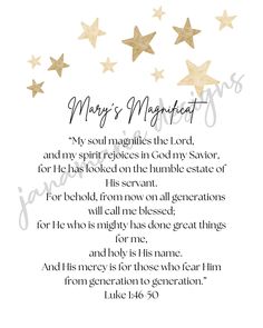 a poem written in gold stars with the words mary's magnethead on it