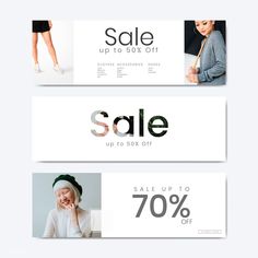 the sale banners are designed to look like they have different styles