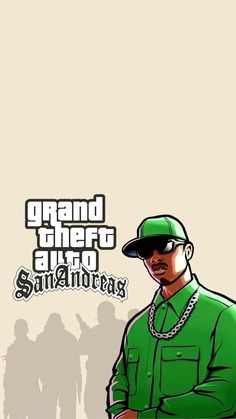 a man in a green shirt and hat standing next to a wall with the words gta san francisco on it