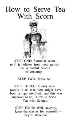 the instructions for how to serve tea with scom