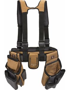 For the toughest of jobs, choose the Dickies Work Gear 57023 4-Piece Carpenter's Rig. This tough rig is designed for ultimate performance and convenience. Constructed of heavy-duty canvas, it features comfortably padded gel-core suspenders that help carry heavy loads and distribute weight evenly, causing less strain on your lower back and hips. Fully-adjustable front and back straps let you customize your fit. An elastic-sided cell phone/device pocket is located on the front of the suspenders an Best Tool Belt, Carpenter Belt, Carpenter Tool Belt, Hammer Holder, Occidental Leather, Mesh Tool, Leather Tool Belt, Tool Apron, Tool Belts