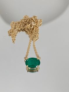 New! Custom Luxury Jewellery 18K Karat Solid Yellow Gold Oval Cut Green Emerald Prong Pendant Necklace with Small Link Chain Gift For Her  18 inch chain length 4.5 grams total weight  1.97 ct Oval Colombian Emerald Jewelry Appraisal Available Upon Request (+60$ CAD Extra) Please Check Out This Similar Emerald Cut Rectangular Emerald Listing With The Following Link: https://www.etsy.com/ca/listing/1181951339/new-custom-womens-jewellery-18k-karat?click_key=e2397d498fe40693a0142eb1769d265fd81d4417%3A1181951339&click_sum=1a907483&ref=shop_home_active_1&frs=1 Oval Cable Chain Jewelry Gift, Oval Cable Chain Jewelry As Gift, Gift Jewelry With Oval Cable Chain, Fine Jewelry With Oval Cable Chain, Oval Fine Jewelry With Cable Chain, Oval Cable Chain Fine Jewelry, Classic Yellow Gold Emerald Necklace With Oval Pendant, Classic Oval Emerald Necklace In Yellow Gold, Classic Yellow Gold Oval Emerald Necklace