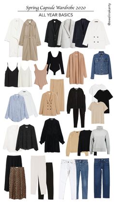 Capsule Wardrobe 2020, Minimalist Wardrobe Capsule, Capsule Wardrobe Women, Spring Summer Capsule Wardrobe, Capsule Wardrobe Basics, Capsule Wardrobe Work