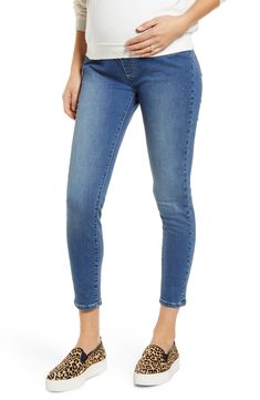 There's no need to give up skinny jeans during pregnancy with this stretch-denim pair with a bump-accommodating pull-on waistband and a cropped cut. Style Name:Angel Maternity High Waist Crop Maternity Jeans. Style Number: 5932989. Available in stores. Everyday Medium Wash Denim Jeggings, Versatile Denim Jeggings For Spring, Medium Wash Pull-on Denim Jeans, Mid-rise Denim Jeggings With Pull-on Style, Mid-rise Denim Pull-on Jeggings, Denim Blue Jeggings For Everyday, Maternity Jeans, Maternity Wear, Maternity Fashion