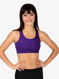 Racerback crop bra top has a front lining and a fully covered elastic band for comfort. Theatricals Adult Racerback Bra Top White S TH5511 Basic Fitted Solid Color Sports Bra, Dance Tops Bras, Dance Bras, Crop Bra, Dance Shorts, Hippie Costume, Dance Tops, Coupon Design, Difficult People