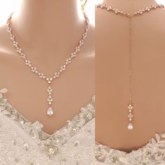 Beautiful Cubic Zirconia Jewelry Set for Brides on their Wedding Day in Rose Gold Sparkling jewelry set for brides in rose gold and cubic zirconia, Perfect for the wedding day, special occasion, or gift to someone special. The jewelry set comes with a matching necklace, ( simple backdrop optional) bracelet. the jewelry can be worn long after the wedding day with other outfits and occasions. The jewelry set is also available in two other finishes of silver and, gold, to suit your style. Necklace- Wedding Dinner Dress, Rose Gold Statement Necklace, Backdrop For Wedding, Poetry Design, Crystal Wedding Necklace, Gold Necklace Wedding, Gold Bridal Necklace, Bride Jewelry, Gold Wedding Jewelry