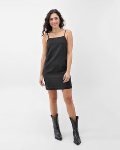 Vestido curto reto alça fina preto | Pool by Riachuelo Asos, Shop Now, Pool