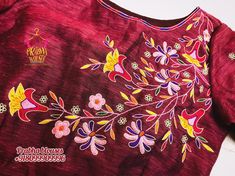 Prabha Blouses, Embroidery Blouses, Maggam Work Designs, Maggam Works, Kids Blouse, Neck Embroidery, Maggam Work Blouses, Maggam Work Blouse Designs