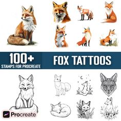 the fox and other animals are drawn in pencil