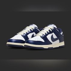 Early Drop. Sold Out In 1 Min. Brand New Still In Box. Fast Shipping! Nike Midnight Navy & White Dunk Low. Navy Blue Dunks, Navy Blue Nike Dunks, Dark Blue Nike Dunks, Navy Blue Nike Shoes, Nike Navy Low-top Sneakers, Nike Dunk Low Midnight Navy, Nike Dunk Low Vintage Navy, Jordan Midnight Navy, Rare Nikes