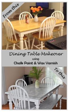 the dining table makeover using chalk paint and wax varnish from etsy furniture