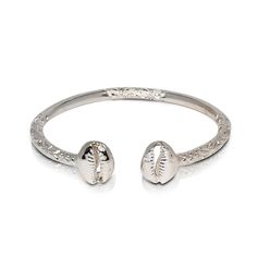 NEW Solid .925 Sterling Silver Cowrie Shell Bangle (Made in USA) – Betterjewelry West Indian Bangles, Indian Bangles, Womens Bangles, The Bangles, Bangles Making, Sterling Silver Bangle Bracelets, Bangles Indian, Silver Jewels, Cowrie Shell