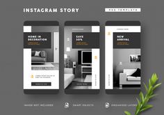 the instagram story is displayed in three different screens, each with an image of a living