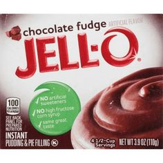 jello chocolate fudge candy bar with no artificial sweeteners on the top