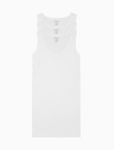 Designed with a scoopneck, a sleeveless cut and ribbed cotton fabric, this big + tall tank top 3-pack is finished with tagless, classic styling. Top Calvin Klein, Big Clothes, Bare Necessities, Outfits And Accessories, Sleeveless Tshirt, White Sleeveless, White Tank Top, Big & Tall, Basic Tank Top