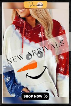 Christmas Print Colorblock Casual Hoodie Christmas Print, Christmas Prints, Casual Hoodie, Color Blocking, Shop Now, Christmas