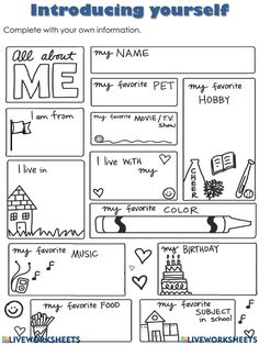 an interactive activity sheet for kids to learn how to write and draw the words on it