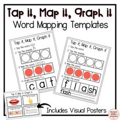 two posters with words and pictures on them to help students learn how to use the word map