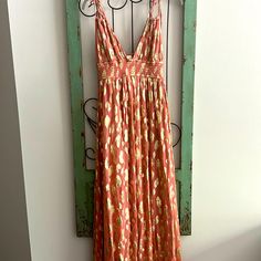 Altar’d State Maxi Dress Nwot Size Small Gorgeous Dress Fully Lined Ties To Shoulder With Tassels To Ends Orange Sleeveless Dress For Holiday, Orange Lined V-neck Dress, Orange Lined Dress For Vacation, Orange Summer Dresses For Holiday, Orange Spring Holiday Dresses, Orange V-neck Lined Dress, Spring Holiday Orange Maxi Dress, Orange Lined Summer Dress, Sleeveless Lined Orange Maxi Dress