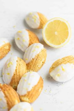 lemon meringue cookies with white icing and sprinkles on top