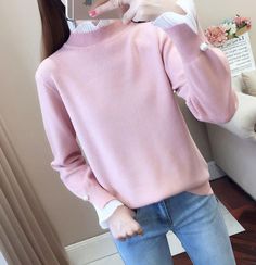 Material: Cotton,?Acrylic Technics: Flat Knitted Sleeve Length(cm): Full ? CHEST SHOULDER SLEEVE LENGHT? cm inches cm inches cm inches cm inches XXS 80 31,5 33 13 51 20,1 54 21,3 XS 84 33,1 34 13,4 52 20,5 55 21,7 S 88 34,6 35 13,8 53 20,9 56 22 M 92 36,2 36 14,2 54 21,3 57 22,4 L 95 37,4 37 14,6 55 21,7 58 22,8 MUST-READ Thanks for visiting DarkGlow store. We only sell high good quality clothes. If u do not know how to choose suitable size, please feel free to ask us! Please allow slight color Stretch Acrylic Crew Neck Top, Fitted Crew Neck Acrylic Top, Elegant Spring Acrylic Sweater, Fitted Acrylic Crew Neck Top, Fitted Acrylic Sweater For Winter, Winter Acrylic Tops With Ribbed Cuffs, Fitted Cotton Knit Top For Winter, Fitted Pink Knit Top For Winter, Pink Ribbed Collar Winter Sweater