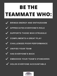 a poster with the words be the teammate who