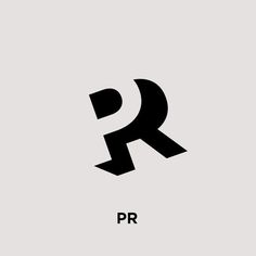 the logo for pr is shown in black and white