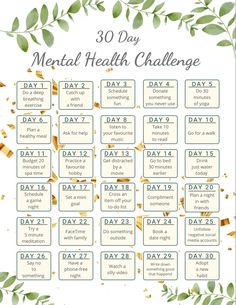 December Goals 30 Day, No Phone Challenge, Self Growth Monthly Challenge, New Month Goals Challenges, Monthly Challenges To Better Yourself, One Month Glow Up Challenge Self Care, Monthly Challenge Ideas Fitness, 30 Day Mental Health Challenge, Mental Health Challenge