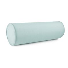 the large cylinder pillow is light blue and has an inner tube for protection from sun glares