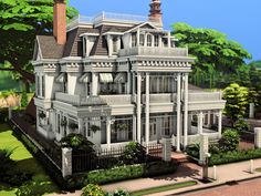 an artist's rendering of a victorian style house