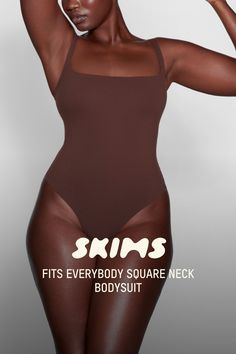 A square neckline and low scoop back make this bodysuit a flattering base layer or everyday wardrobe item. Features a high cut leg opening and thong back that remains invisible under clothing. | SKIMS Square Neck Bodysuit | Deep Neutral | Large | Fits Everybody Fitted Bodysuit With Boning, Fitted High Cut Bodysuit With Boning, Fitted Seamless Shapewear With Scoop Neck, Fitted Seamless Scoop Neck Shapewear, Fitted Smoothing Backless Bodysuit, Fitted Seamless One-piece Bodysuit, Fitted One-piece Seamless Bodysuit, Seamless Fitted One-piece Bodysuit, Fitted Smoothing Bodysuit With High-cut Leg