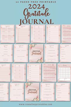 the free printable planner for 2020 is shown in pink and blue with flowers on it