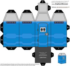 an origami box with instructions to make it look like a blue train engine