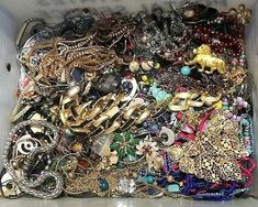 Vintage - Mod Jewelry Pieces Craft Lot Jewelry Making Parts Tangles Some Good In Tangled Jewelry, Old Jewelry Crafts, Vintage Modern Jewelry, Mod Jewelry, Auction Catalog, Modern Costumes, Vintage Modern Style, Junk Jewelry, Junk Art