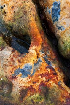 some rocks that have been painted with different colors