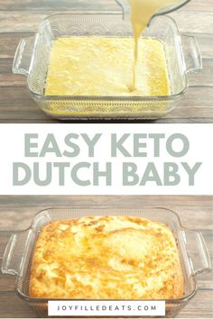 an easy keto dutch baby in a casserole dish