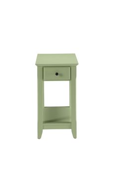 a small green table with one drawer