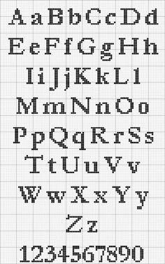 an old fashioned cross stitch alphabet with numbers and letters on the bottom half of it