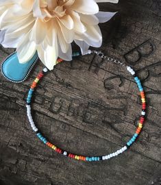 Turquoise Hippie Beaded Necklace, Turquoise Beaded Hippie Necklace, Multicolor Beaded Turquoise Necklace For Festivals, Multicolor Handmade Turquoise Necklace For Festivals, Adjustable Turquoise Necklace With Colorful Beads For Festival, Colorful Beaded Hippie Jewelry, Hippie Turquoise Beaded Jewelry, Hippie Beaded Turquoise Jewelry, Multicolor Turquoise Necklace With Large Beads For Festivals