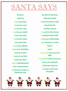 santa's christmas song printable for kids