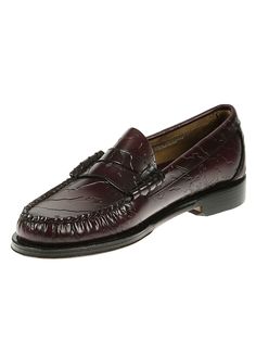 GH Bass Bordeaux leather moccasin, satin insert, leather sole, leather insole.Composition: 100% Cow Leather | G. H.Bass & Co. Men's Weejun Larson Maharis in Nn Wine Lthr | SS23 Leather Moccasins, G H, Cow Leather, Moccasins, Boat Shoes, Bass, Men's Shoes, Cow, Loafers