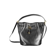 bucket bag, 1 removable shoulder handle, adjustable and removable shoulder strap, 2 inside pockets, drawstring and snap closure, logo Black Leather Handbag, Designer Wallets, Black Leather Handbags, Bag Design, Leather Handbag, Wallet Men, Boots Men, Snap Closure, Inside Pocket