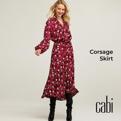 New And Never Worn From The Current Cabi Line Corsage Skirt! This Machine Washable Skirt Is In Our Lovely Wine Blossom Heavier Poly Crepe. It Is Full Of Fabulous Details! Fitted At The Waist With A Double Waist Band And Side Zip And Flows Into A Lovely Full Trumpet Shape At The Hem. The Skirt Is On The Bias With A Curved Yoke Detail .Slits At Both Side Of The Hem . Trumpets Will Sound When You Wear This ! Pencil Cut Skirt, Cabi Clothes, Houndstooth Skirt, Lace Pencil Skirt, Skirt Trends, Plaid Mini Skirt, Faux Leather Skirt, Stripe Skirt, Knit Skirt